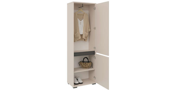 GARDEROBE  in 220/195/38 cm  - Kaschmir/Anthrazit, MODERN, Holzwerkstoff (220/195/38cm) - Xora