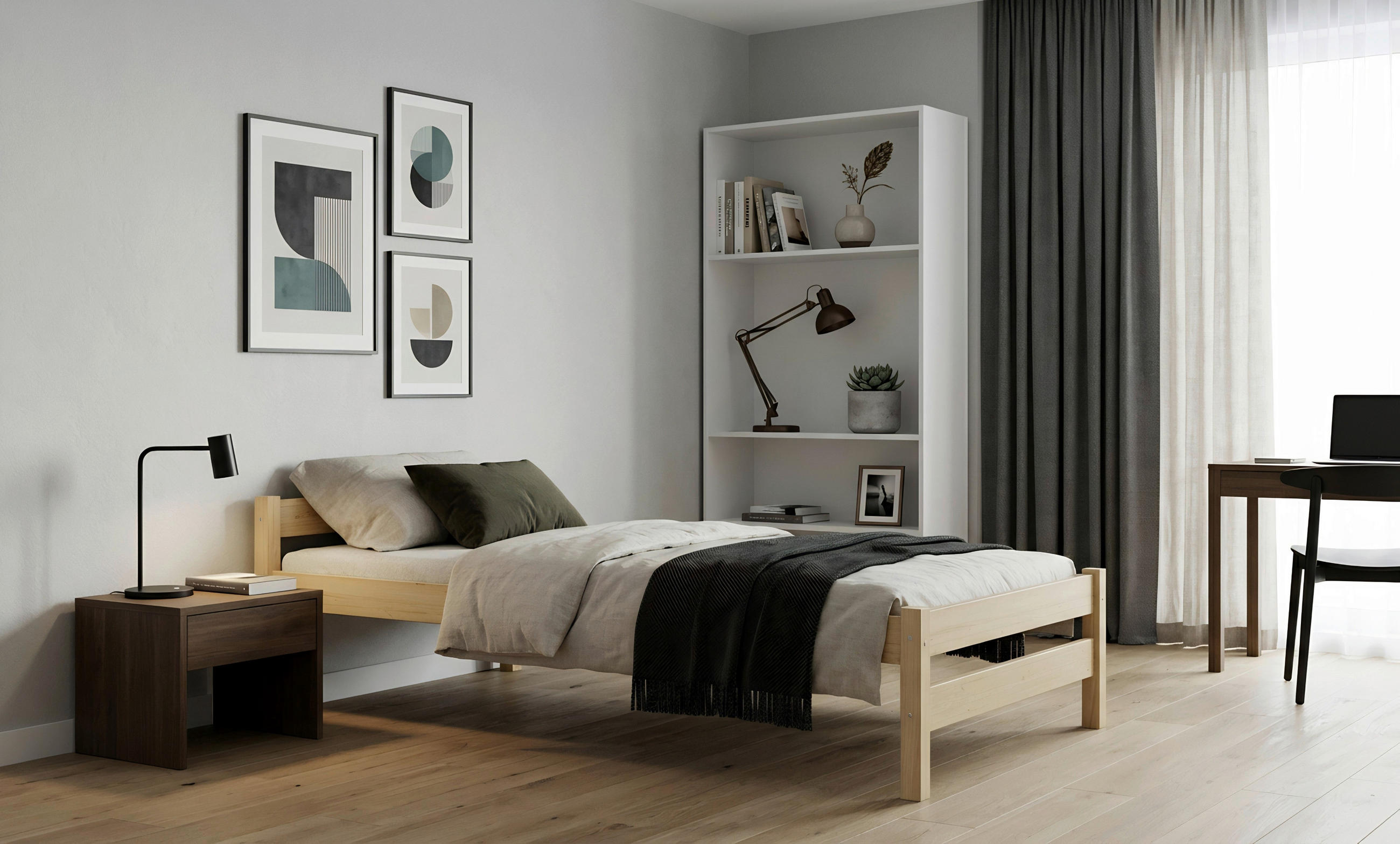 KINDER-/JUNIORBETT - MODERN, Holz/Textil (90/180cm) - MID.YOU