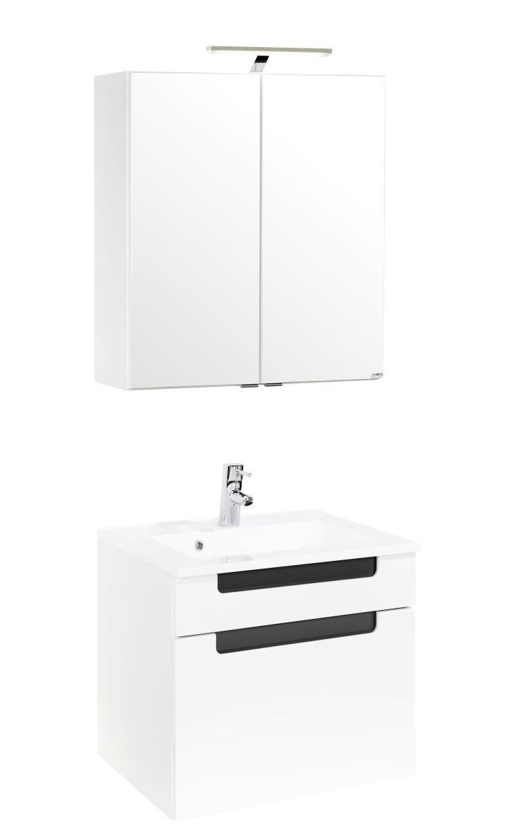 BADEZIMMER 60 cm - Anthrazit/Weiß, MODERN, Holzwerkstoff/Stein (60cm) - Held