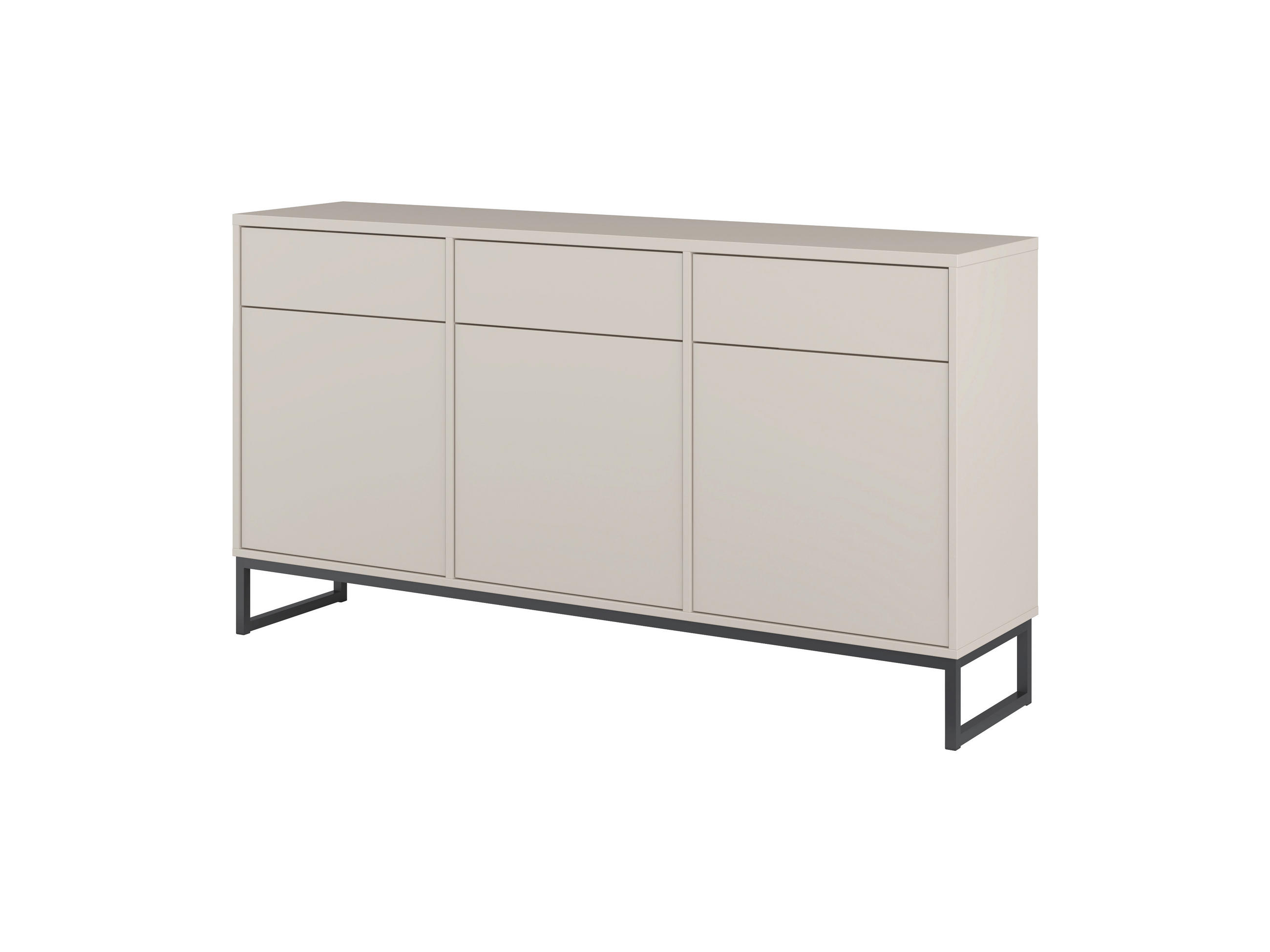 SIDEBOARD Alto 156,8/84,1/36,5 cm 3 Schublade(n)  - Kaschmir/Schwarz, Design, Holzwerkstoff/Metall (156,8/84,1/36,5cm) - MID.YOU