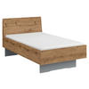 BETT 100/200 cm Grau, Eichefarben  - Eichefarben/Grau, Trend (100/200cm) - Stylife