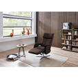 RELAXSESSEL in Leder Dunkelbraun  - Edelstahlfarben/Dunkelbraun, Design, Leder/Metall (70/124/85cm) - Cantus