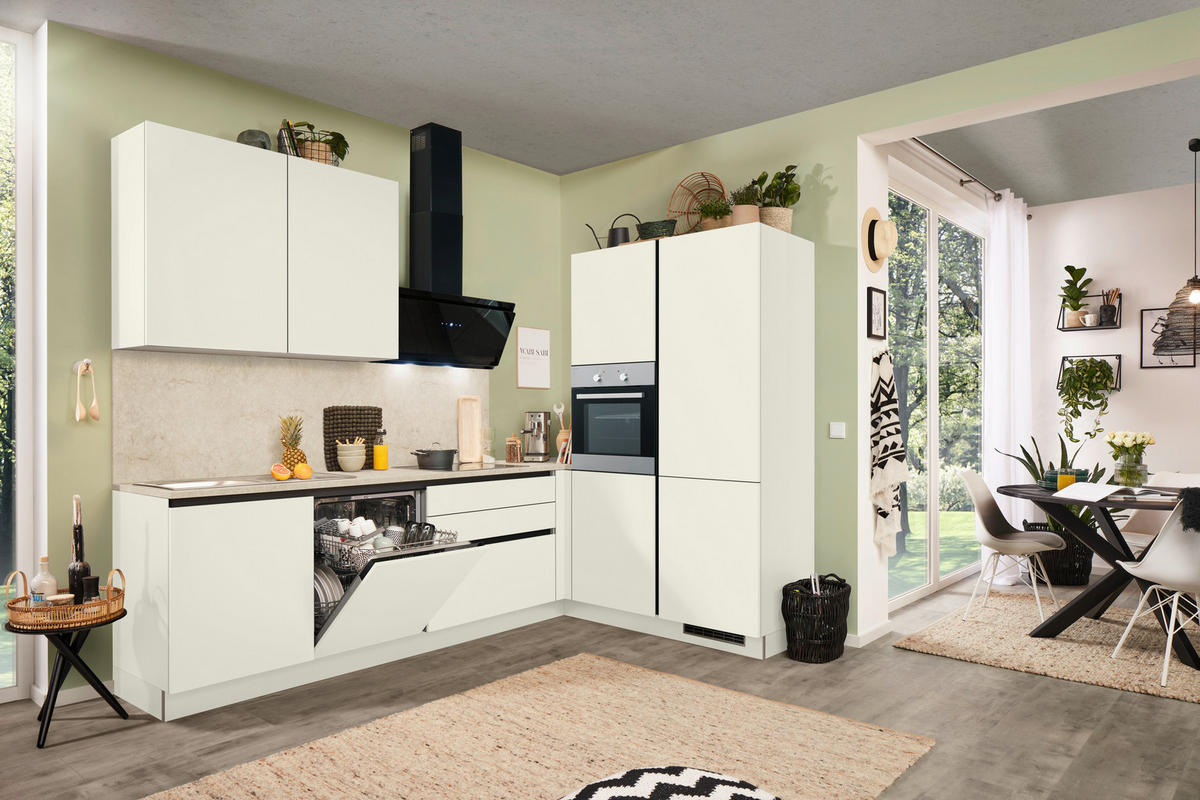 ECKKÜCHE 276/183 cm  in Magnolie  - Magnolie, Basics, Holzwerkstoff (276/183cm) - Welnova