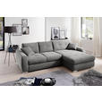 ECKSOFA in Mikrofaser Grau  - Chromfarben/Grau, MODERN, Kunststoff/Textil (276/193cm) - Hom`in