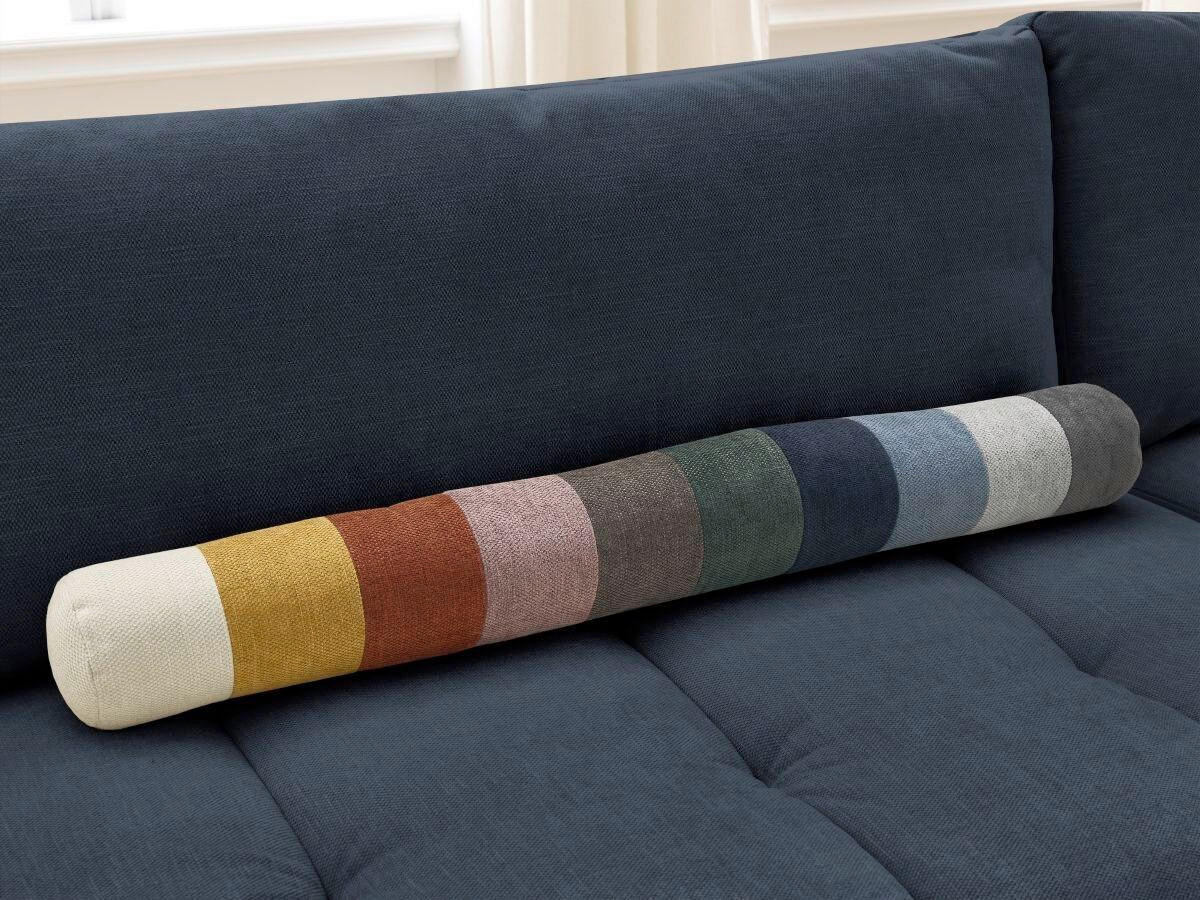ECKSCHLAFSOFA FUJI Leinenoptik Dunkelblau  inkl.  - Schwarz/Dunkelblau, MODERN, Kunststoff/Textil (282/204cm)