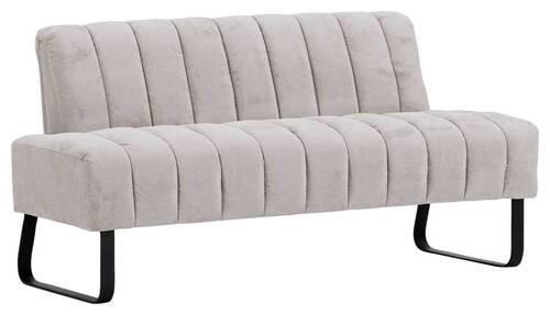 SITZBANK 175/87/77 cm  in Hellgrau  - Hellgrau/Schwarz, Design, Textil/Metall (175/87/77cm) - Novel