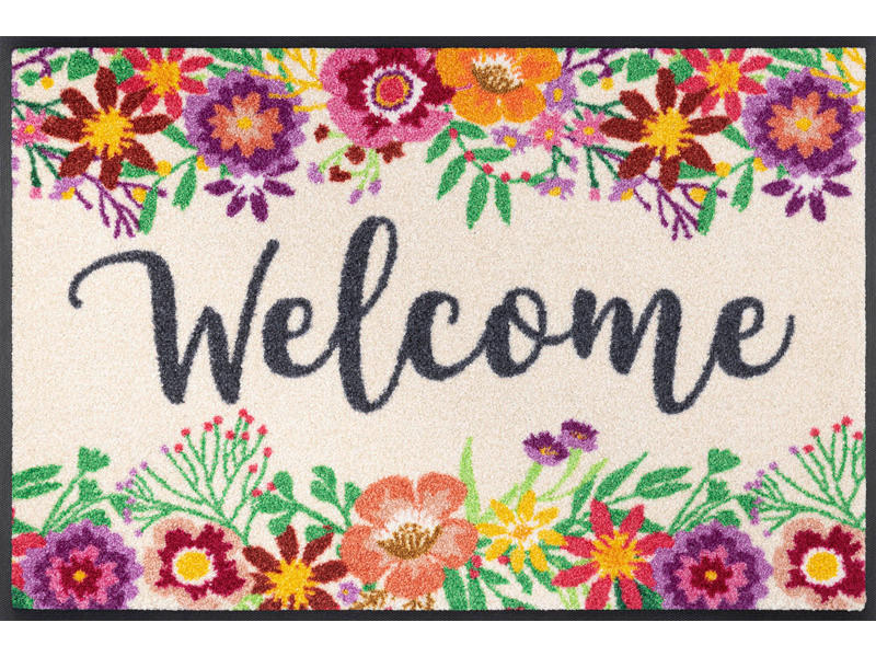 wash+dry FUßMATTE Welcome Blooming Mehrfarbig 50x75 cm