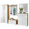 GARDEROBE 6-teilig  in 265/195/40 cm  - Hellbraun/Weiss, Design, Glas/Holz (265/195/40cm)