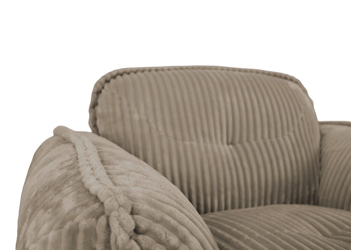 SESSEL in Cord Beige  - Beige/Schwarz, MODERN, Kunststoff/Textil (123/87/120cm) - Trendmanufaktur