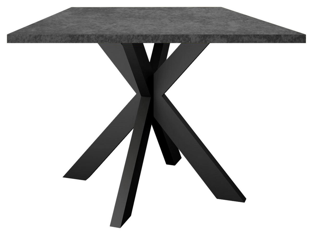 ESSTISCH rechteckig Graphitfarben, Schwarz  - Schwarz/Graphitfarben, MODERN, Holzwerkstoff/Metall (140/90/78cm) - Livetastic