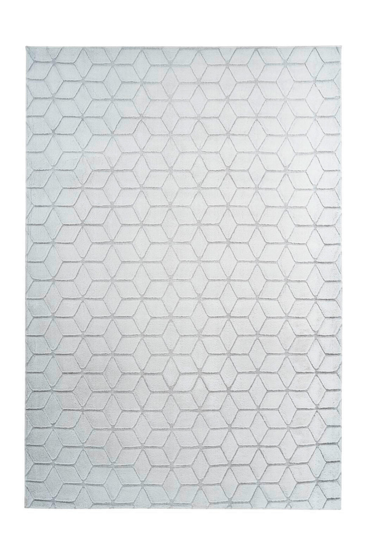 TEPPICH 80/150 cm Vivica 125 Weiß / Graublau Grau, Weiß  - Weiß/Grau, KONVENTIONELL, Textil (80/150cm)