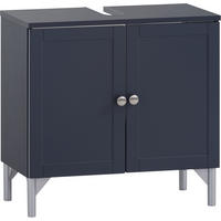 WASCHBECKENUNTERSCHRANK 60,2/58,5/32 cm  - Silberfarben/Dunkelblau, Basics, Holzwerkstoff/Kunststoff (60,2/58,5/32cm) - Stylife