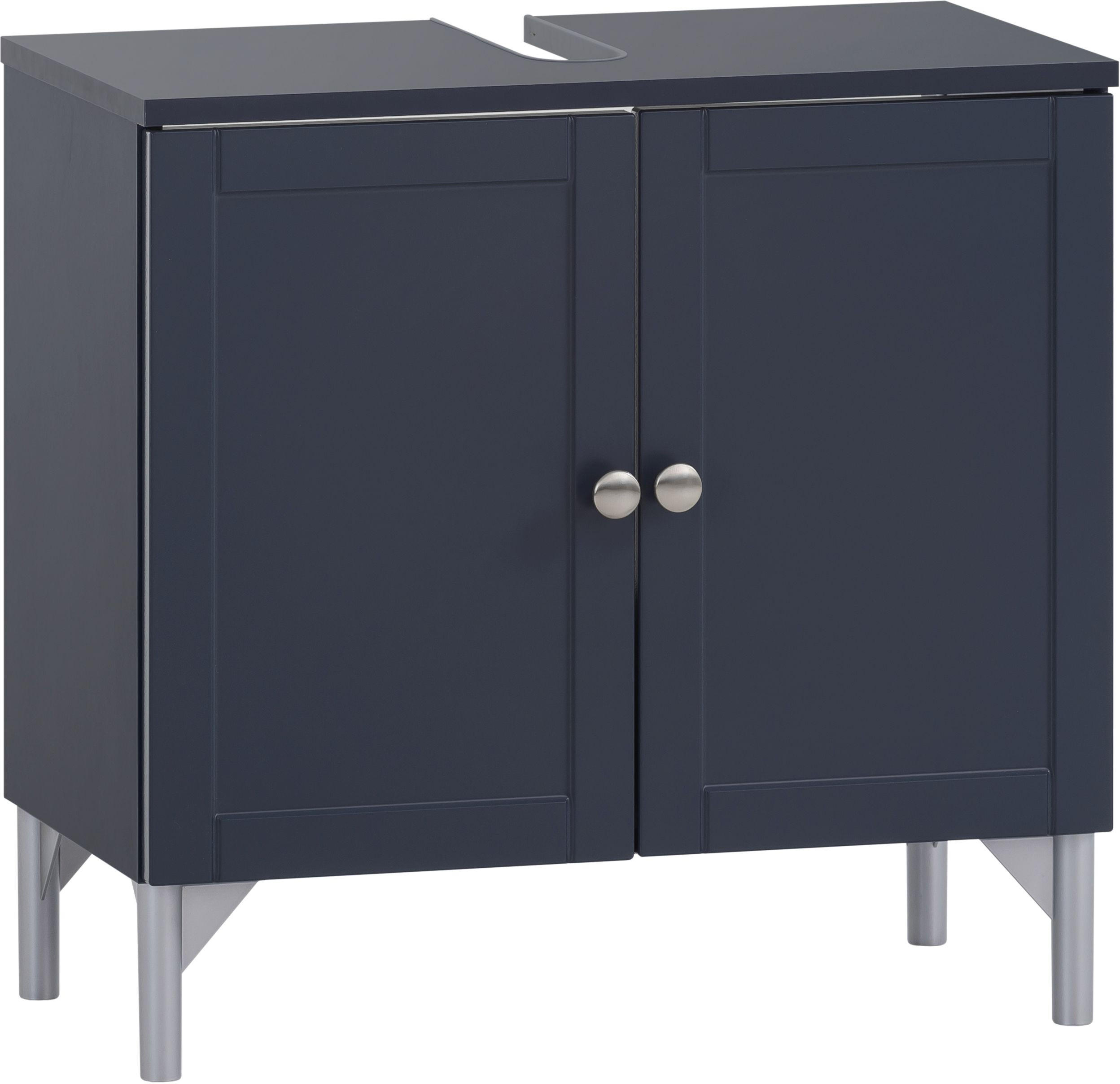 Stylife Waschbeckenunterschrank Jesper Nickel, Dunkelblau 60.2x58.5x32 cm