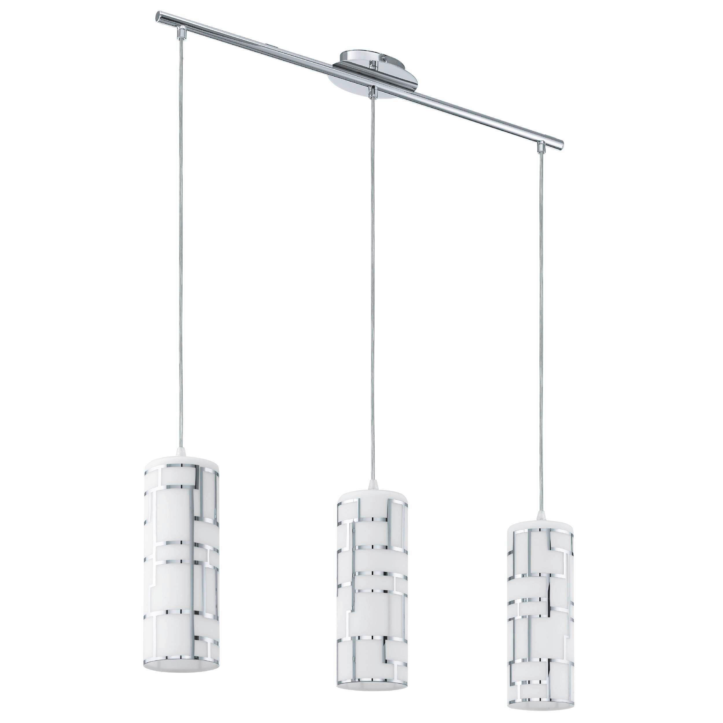 HÄNGLAMPA Bayman 72/10,5/110 cm  - vit/kromfärg, Design, metall/glas (72/10,5/110cm) - Eglo