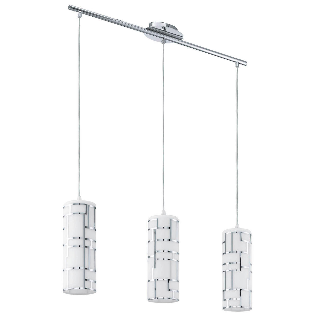 HÄNGELEUCHTE Bayman 72/10,5/110 cm   - Chromfarben/Weiß, Design, Glas/Metall (72/10,5/110cm) - Eglo