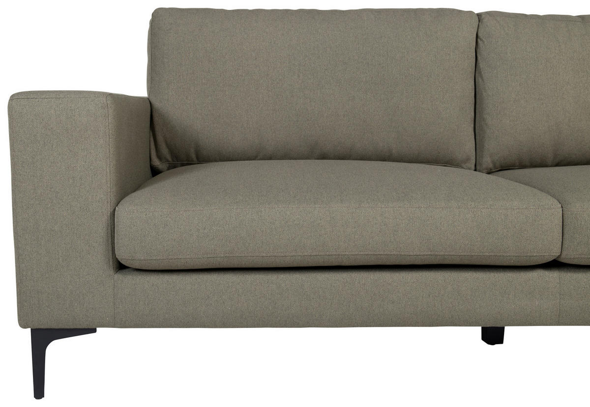 2-SITS SOFFA i metall, plast, textil svart, olivgrön  - olivgrön/svart, Design, metall/textil (215/84/88cm) - Livetastic