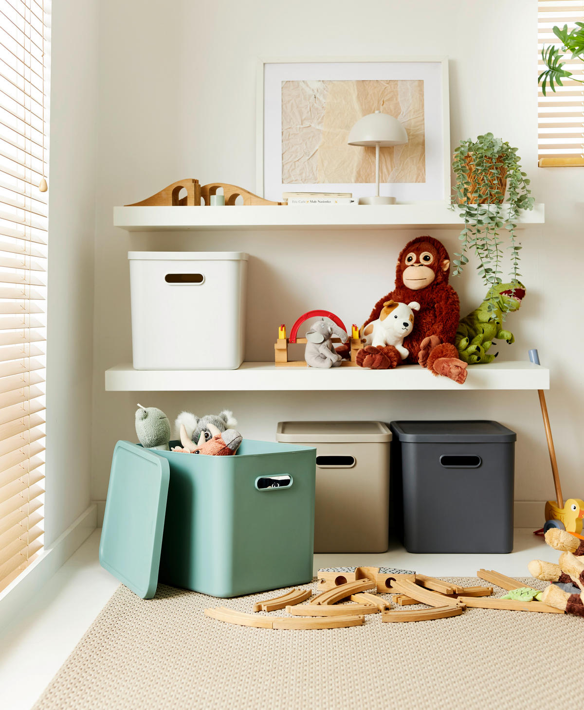 AUFBEWAHRUNGSBOX Albula  - Mintgrün, KONVENTIONELL, Kunststoff (37/29/29.5cm) - Rotho