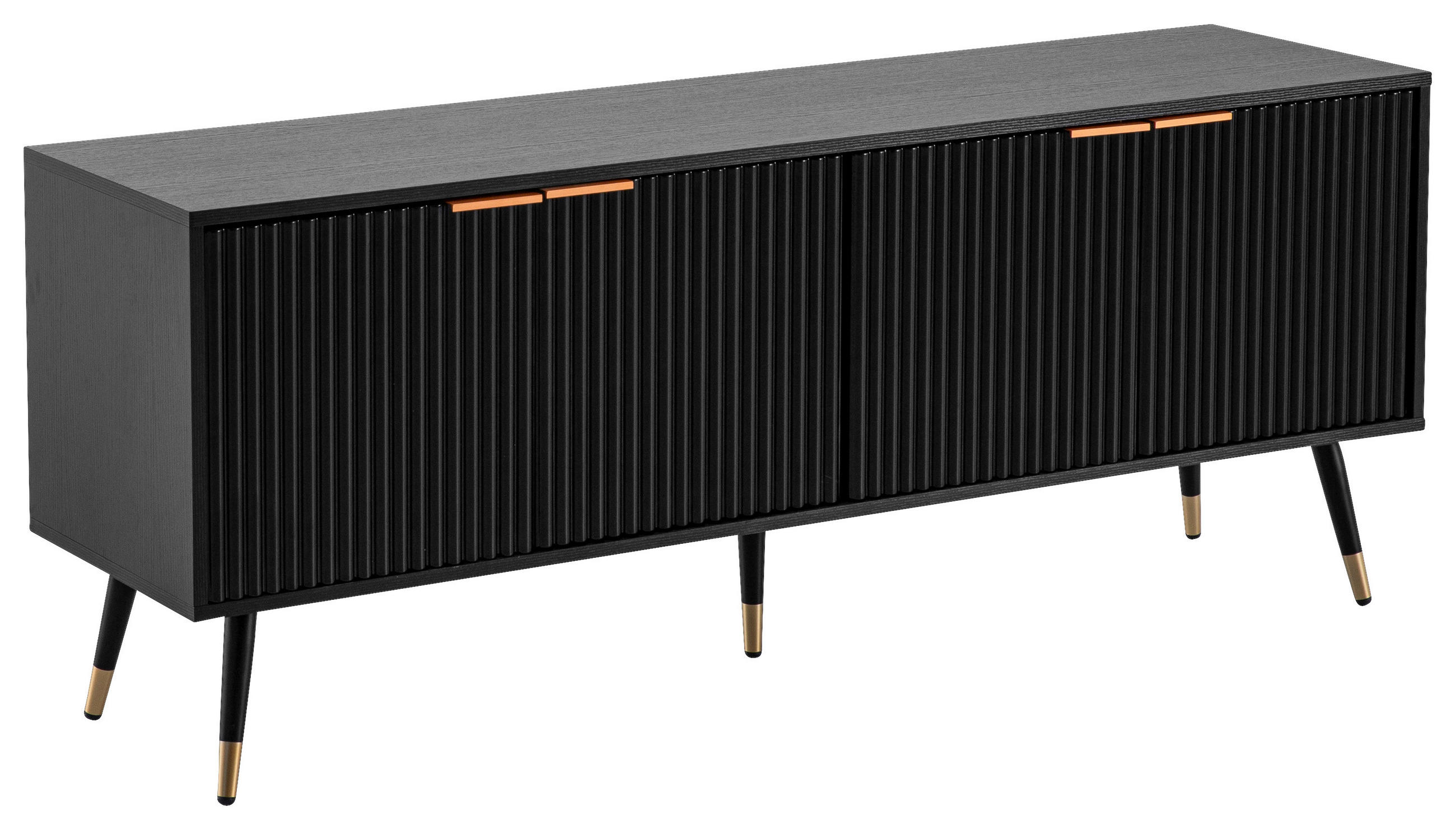 LOWBOARD  in 150/60/39 cm  - Goldfarben/Schwarz, Design, Holzwerkstoff/Metall (150/60/39cm) - MID.YOU