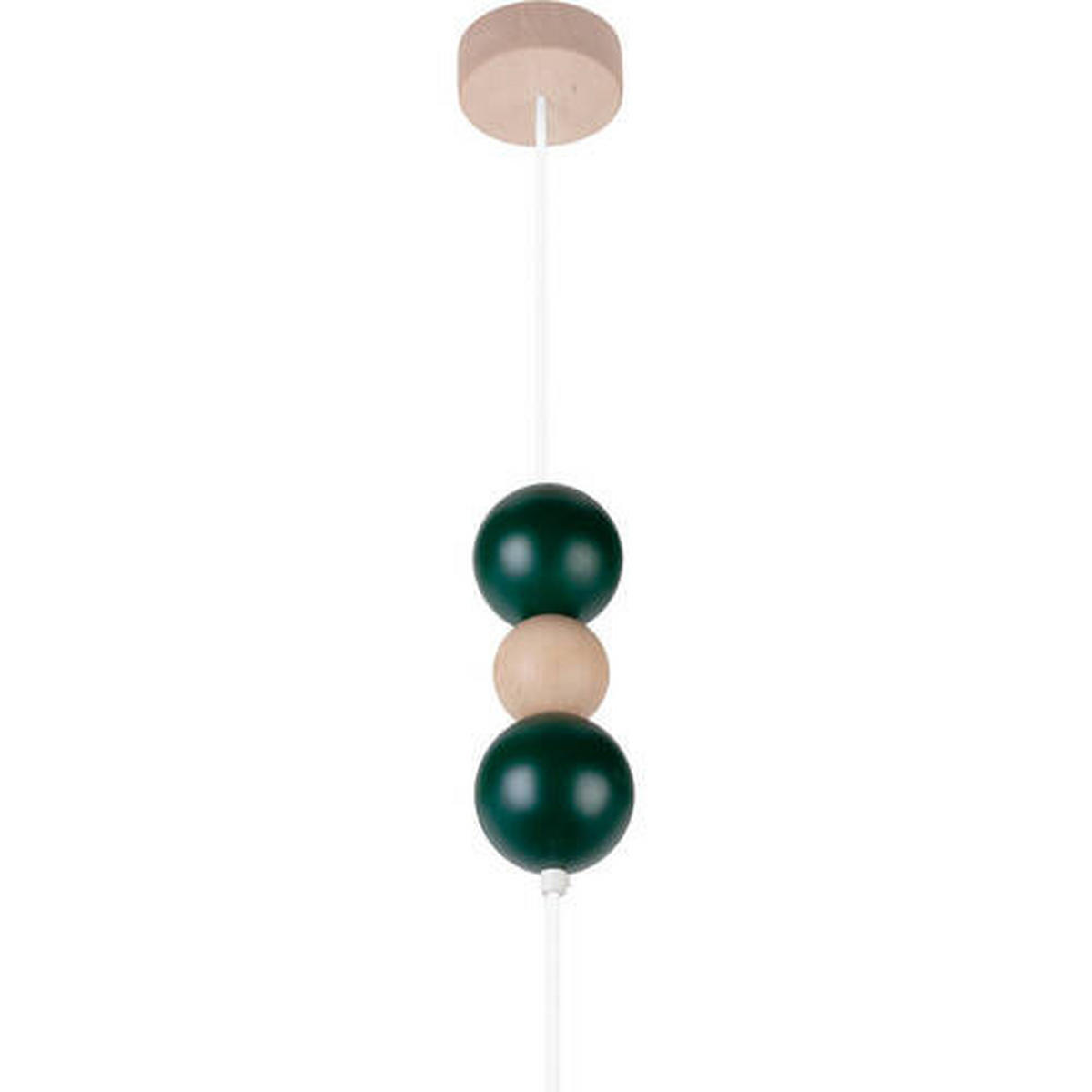 ZÁVĚSNÉ SVÍTIDLO,   - přírodní barvy/lesní zelená, Basics, dřevo (40/110cm)