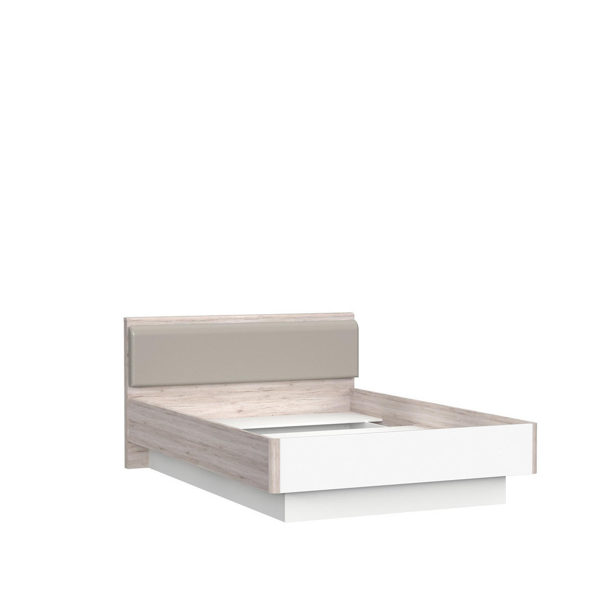 BETT 140/200 cm  in Eichefarben, Weiß Hochglanz  - Eichefarben/Weiß Hochglanz, Design, Kunststoff (140/200cm) - Carryhome