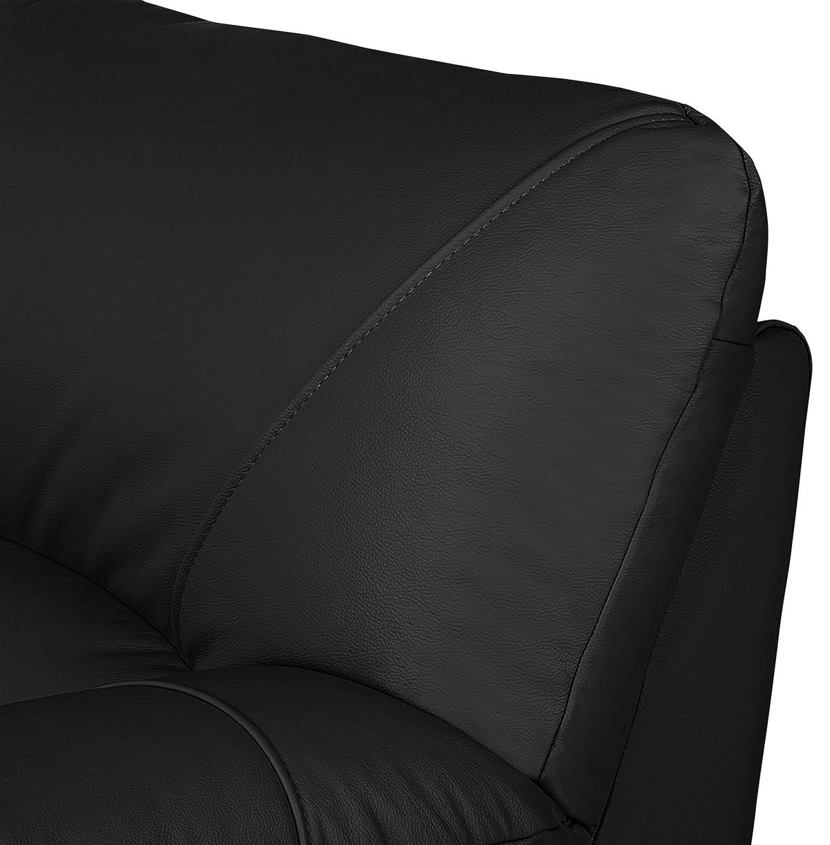 2-SITZER-SOFA in Echtleder Schwarz  - Schwarz, Design, Leder/Kunststoff (150/92/85cm) - Livetastic