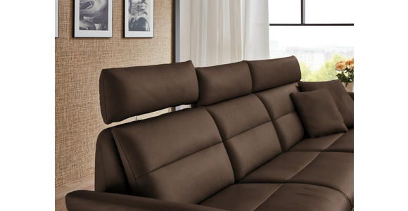 ECKSOFA in Echtleder Braun  300/157 cm  - Schwarz/Braun, Design, Leder/Metall (300/157cm) - Dieter Knoll