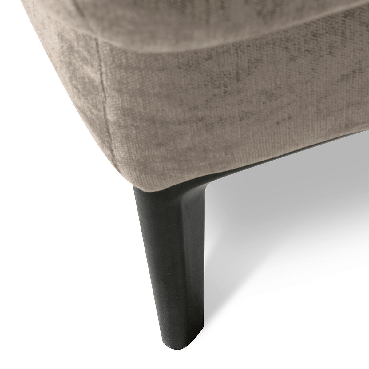 ECKSOFA  Webstoff Taupe  - Taupe/Schwarz, Design, Textil/Metall (268/195cm) - Livetastic