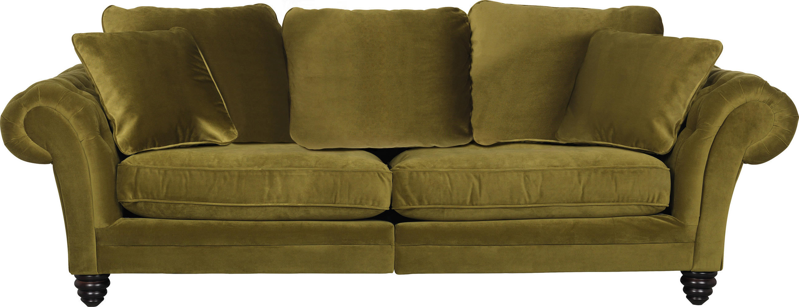 MEGA POHOVKA, textil, zelená - tmavě hnědá/zelená, Design, dřevo/textil (273/85/110cm) - Ambia Home