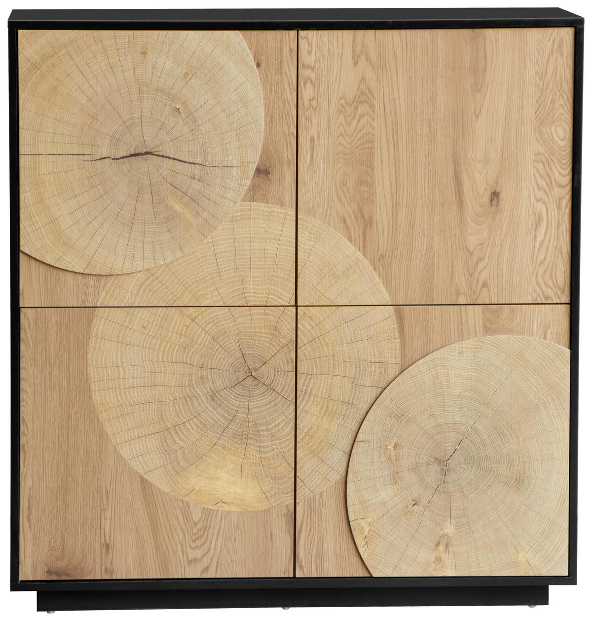 KOMÓD 110/115,5/40 cm  - fekete/tölgyfa, Lifestyle, faalapú anyag (110/115,5/40cm) - Xora