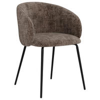 ARMLEHNSTUHL  in Stahl Flachgewebe  - Hellbraun/Schwarz, Design, Textil/Metall (55/79/55cm) - MID.YOU