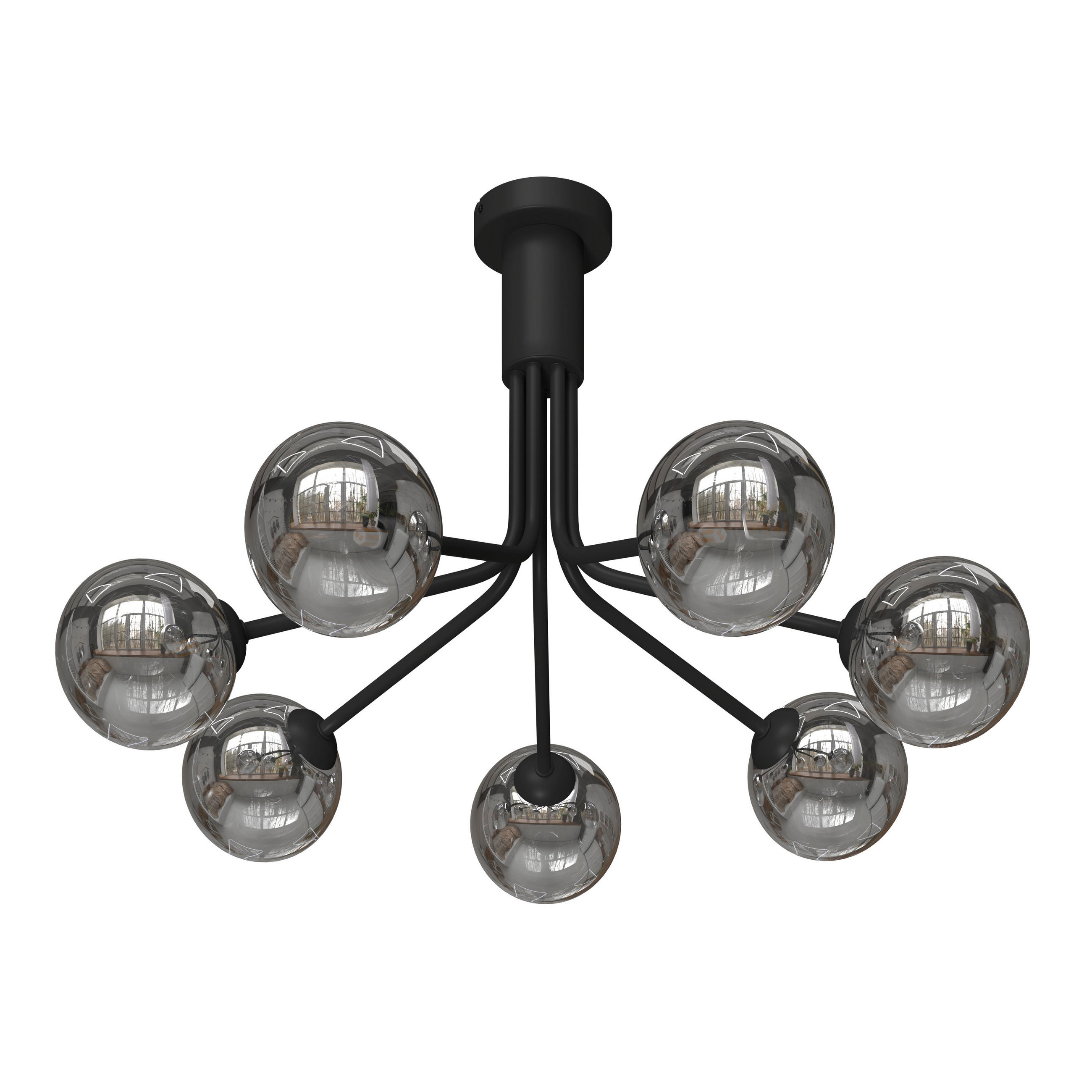 DECKENLEUCHTE  65/40 cm    - Dunkelgrau, Design, Glas/Metall (65/40cm) - Novel