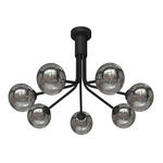DECKENLEUCHTE  65/40 cm    - Dunkelgrau, Design, Glas/Metall (65/40cm) - Novel