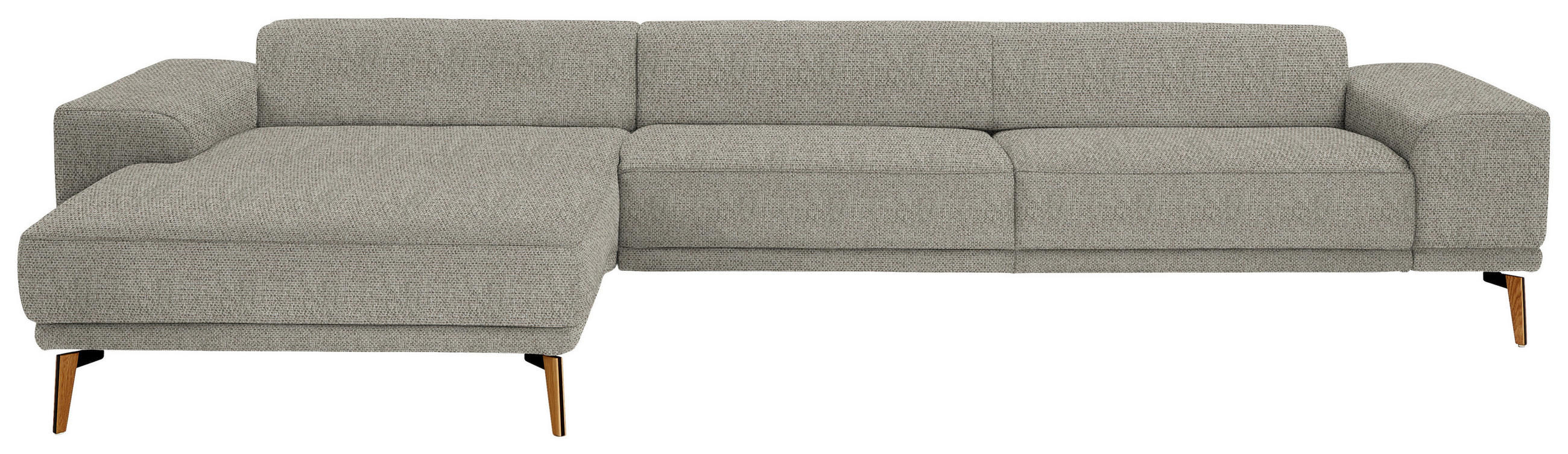 ECKSOFA  in Flachgewebe Braun, Grün  193/334 cm  - Wildeiche/Braun, Design, Holz/Textil (193/334cm) - Niels Andersson