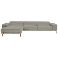 ECKSOFA  in Flachgewebe Braun, Grün  193/334 cm  - Wildeiche/Braun, Design, Holz/Textil (193/334cm) - Niels Andersson