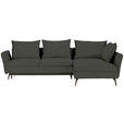 ECKSOFA in Webstoff Dunkelgrün  - Dunkelgrün/Schwarz, Design, Textil/Metall (282/182cm) - Carryhome