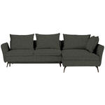 ECKSOFA in Webstoff Dunkelgrün  - Dunkelgrün/Schwarz, Design, Textil/Metall (282/182cm) - Carryhome