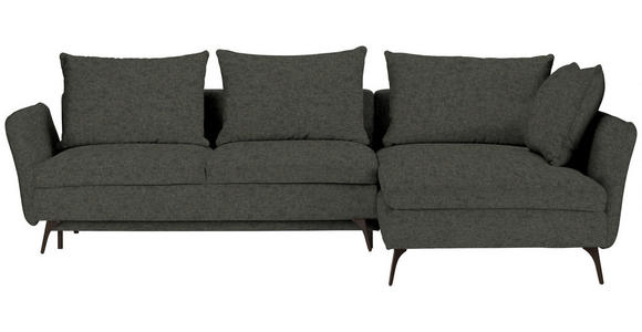 ECKSOFA in Webstoff Dunkelgrün  - Dunkelgrün/Schwarz, Design, Textil/Metall (282/182cm) - Carryhome