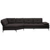 ECKSOFA in Flachgewebe Schwarz  157/344 cm  - Schwarz, Design, Textil/Metall (157/344cm) - Chilliano