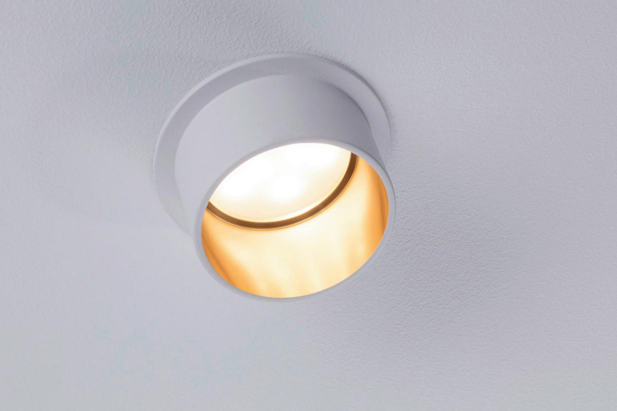 DECKENLEUCHTE  6,8/3,3 cm    - Goldfarben/Weiß, Basics, Metall (6,8/3,3cm) - Paulmann