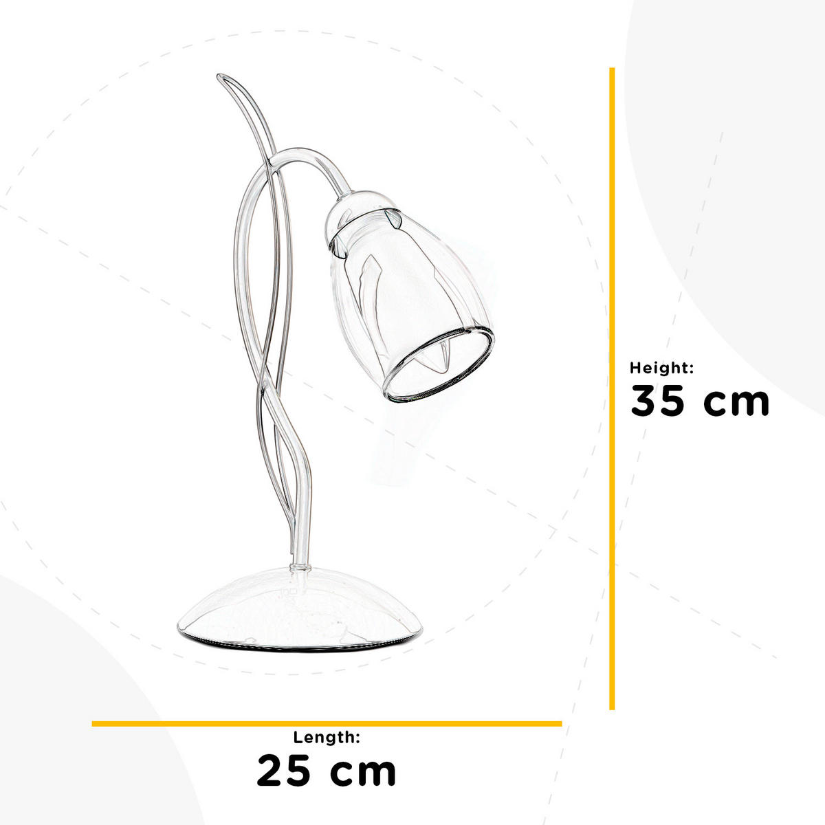 TISCHLEUCHTE ANTRON 25/35/35 cm   - Weiß, Basics, Glas/Kunststoff (25/35/35cm)