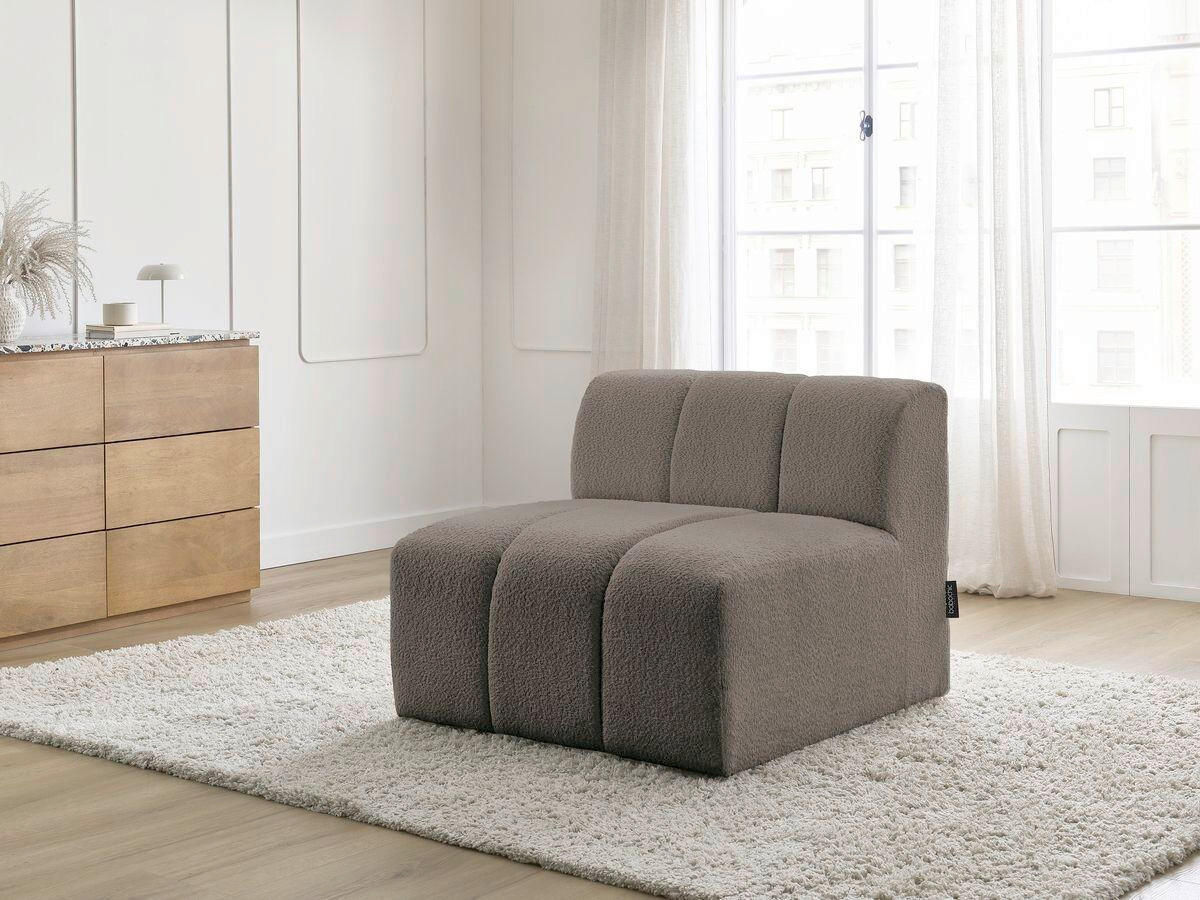 SOFAELEMENT ANNECY Bouclé Taupe  - Taupe/Schwarz, MODERN, Kunststoff/Textil (91/72/91cm)