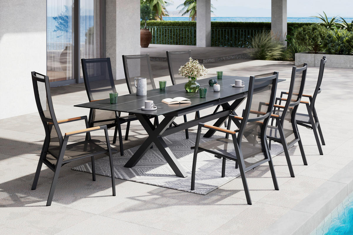GARTENTISCH 240-315/99,6/75 cm  - Anthrazit/Grau, MODERN, Kunststoff/Metall (240-315/99,6/75cm) - Amatio