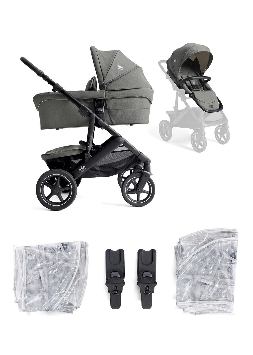 KINDERWAGENSET  Vinca Bundle  Evergreen  - Dunkelgrün/Schwarz, Basics, Kunststoff/Metall (60/108/97cm) - JOIE SIGNATURE