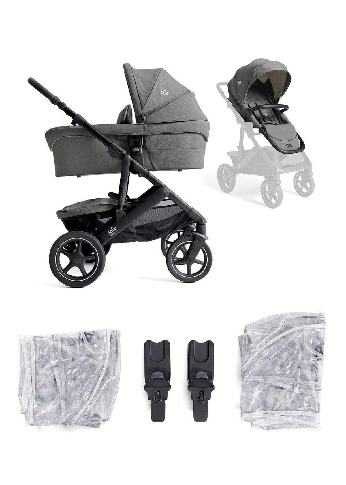 KINDERWAGENSET  Vinca Bundle  Evergreen  - Dunkelgrün/Schwarz, Basics, Kunststoff/Metall (60/108/97cm) - JOIE SIGNATURE