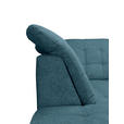 ECKSOFA Blau Chenille Bettkasten, Schlaffunktion, Rücken echt, Kopfteilverstellung, Liegefläche im Originalstoff  - Chromfarben/Blau, KONVENTIONELL, Kunststoff/Textil (205/260cm) - Carryhome