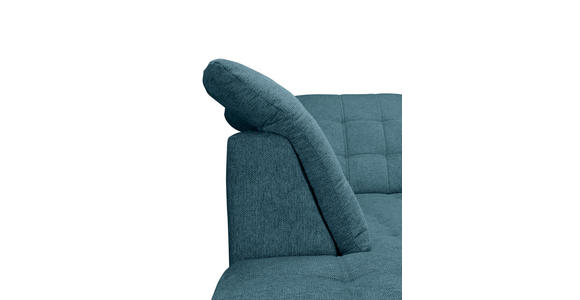 ECKSOFA Blau Chenille Bettkasten, Schlaffunktion, Rücken echt, Kopfteilverstellung, Liegefläche im Originalstoff  - Chromfarben/Blau, KONVENTIONELL, Kunststoff/Textil (205/260cm) - Carryhome