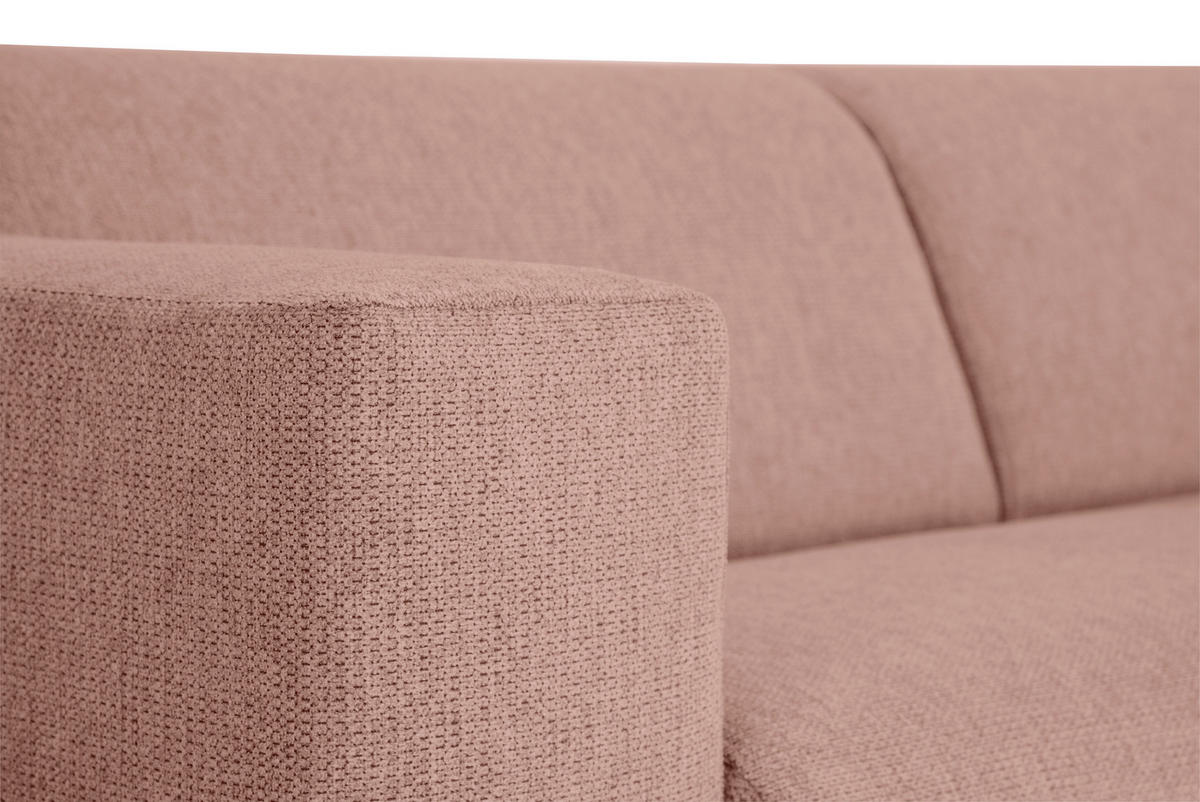 3-SITZER-SOFA OSLO_LZ in Webstoff Taupe  - Taupe/Schwarz, Design, Holz/Textil (218/77/93cm) - MID.YOU