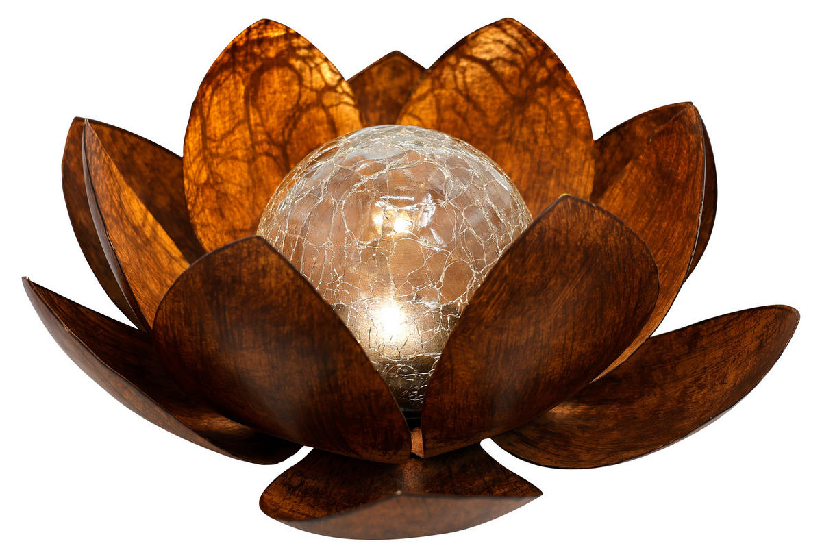 SOLARLEUCHTE 25/10 cm   - Braun, Basics, Glas/Metall (25/10cm) - Ambia Garden
