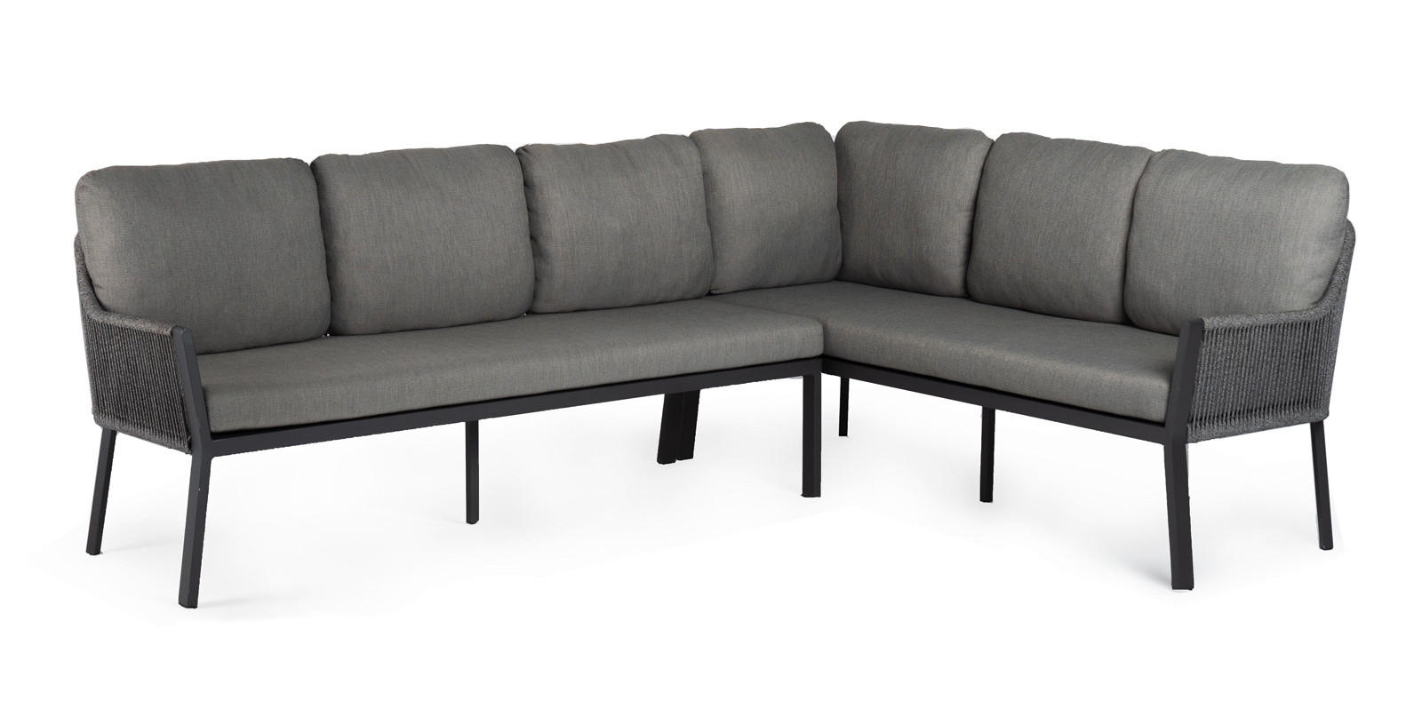 LOUNGEGARNITUR 10-teilig  255/205 cm  Aluminium  - Grau, Basics, Textil/Metall (255/205cm) - Tierra Outdoor