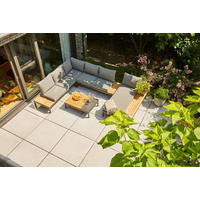 LOUNGEGARNITUR Teakholz massiv Aluminium  - Anthrazit/Grau, KONVENTIONELL, Holz/Textil - Siena Garden